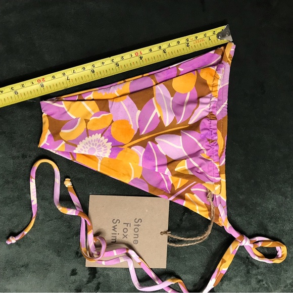 Stone Fox Swim Swimsuit Retro Bloom Print Rico Bikini Top & River Bottom Size XS - Picture 12 of 16